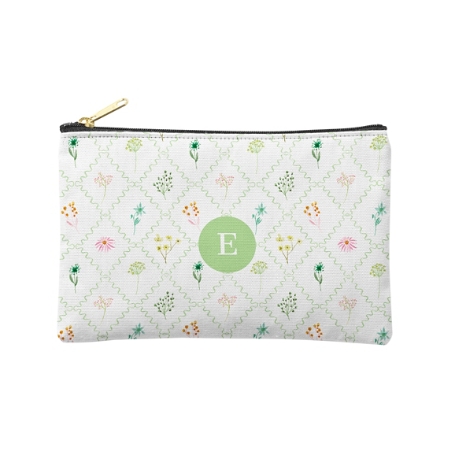 Spring Trellis Initial Zipper Pouch - S