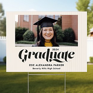 Swirling Graduate Photo Yard Sign