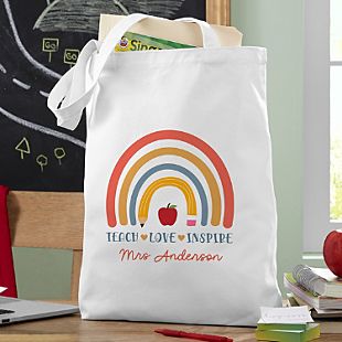 Teacher Rainbow Tote Bag