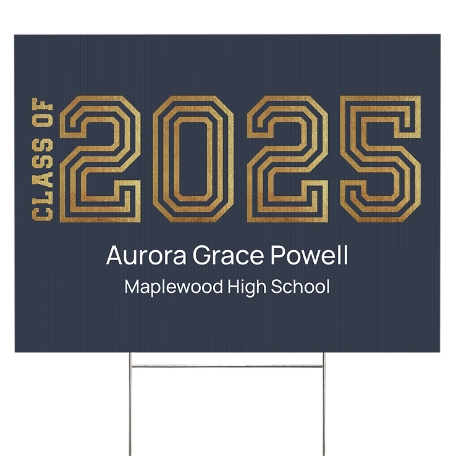 Illuminated Year Graduation Yard Sign - 2 sided - Blue