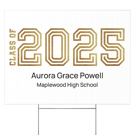 Illuminated Year Graduation Yard Sign - 2 sided - White