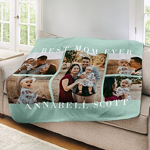 Best Ever Photo Collage Plush Blanket
