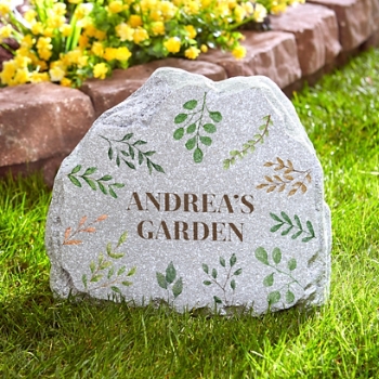 Botanical Leaves Standing Garden Stone