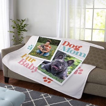 Dog Mom Photo Plush Blanket