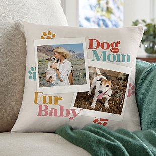Dog Mom Photo Throw Pillow