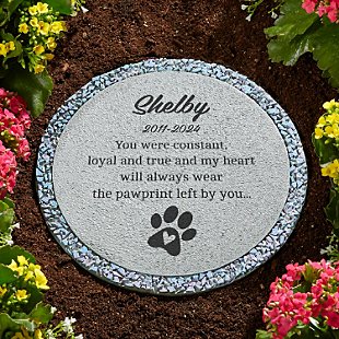 Paw Prints Left By You Garden Stone