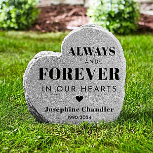 Always and Forever Sympathy Heart Standing Garden Stone