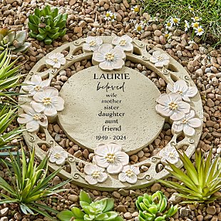 Loved By All Memorial Floral Garden Stone