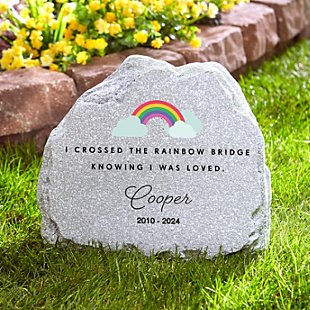 Rainbow Crossings Pet Memorial Garden Stone