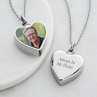 Always In My Heart Cremation Photo Necklace