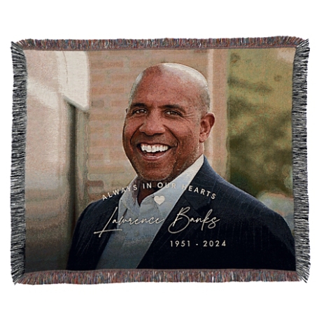 Always In Our Hearts Photo Weave Throw Blanket  - Large 60x50 Horizontal