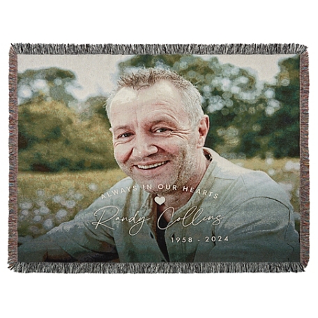 Always In Our Hearts Photo Weave Throw Blanket -XLarge 80x60 Horizontal