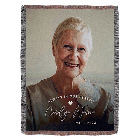 Always In Our Hearts Photo Weave Throw Blanket - XLarge 60x80 Vertical