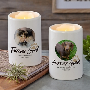 Furever Loved Pet Memorial Photo LED Votive