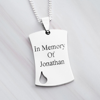 No Tears In Heaven Silver Dog Tag Necklace