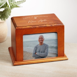 Always In Our Hearts Photo Wood Frame Cremation Urn