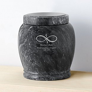 Forever Remembered Engraved Marble Cremation Urn
