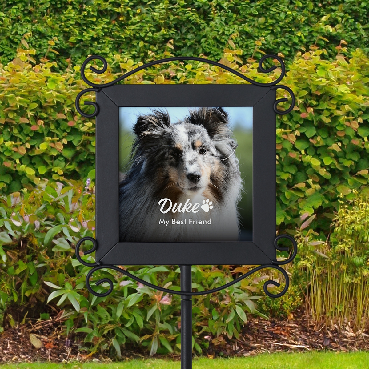 Forever Remembered Pet Memorial Photo Garden Stake