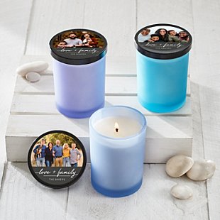 Love + Family Photo Glass Candle