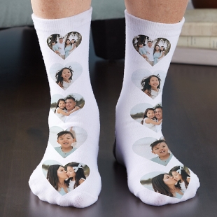 Multi Heart Photo Socks