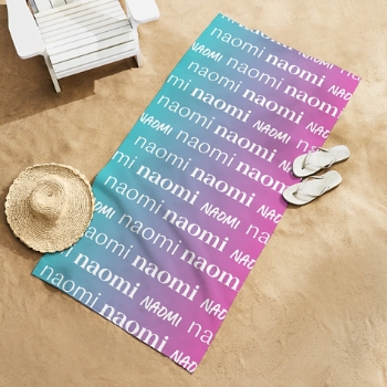 Name Repeat Beach Towel