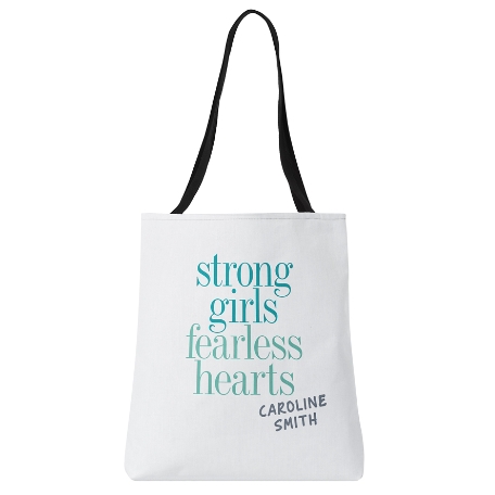 Strong and Fearless Tote Bag - Teal