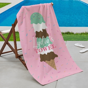 Ice Cream Cone Beach Towel