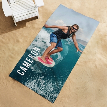 Any Message Photo Beach Towel