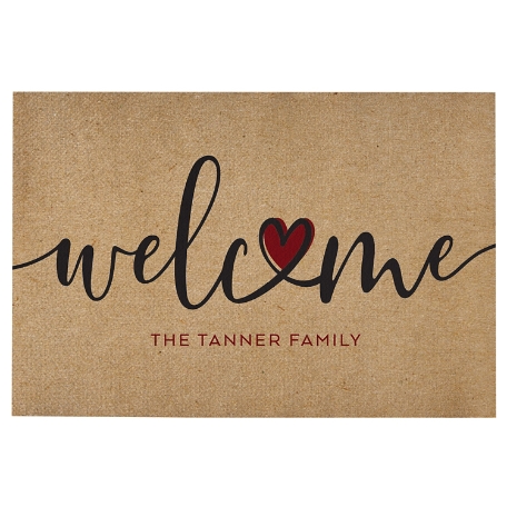 Welcome Heart Doormat - 24x36