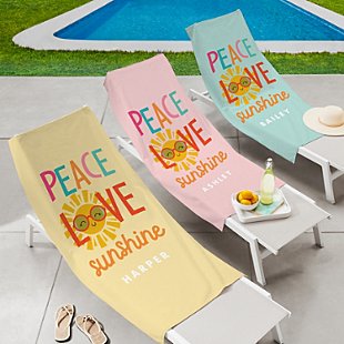 Peace Love Sunshine Beach Towel