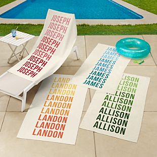 Name Style Tricolor Beach Towel