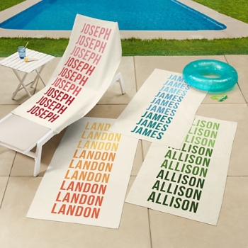 Name Style Tricolor Beach Towel