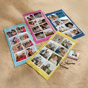 Snapshots Photo Collage Beach Towel