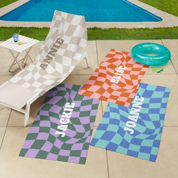 Wavy Checkerboard Beach Towel