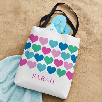 Colorful Hearts Tote Bag