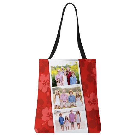 Hibiscus Flowers Photo Tote Bag- Red