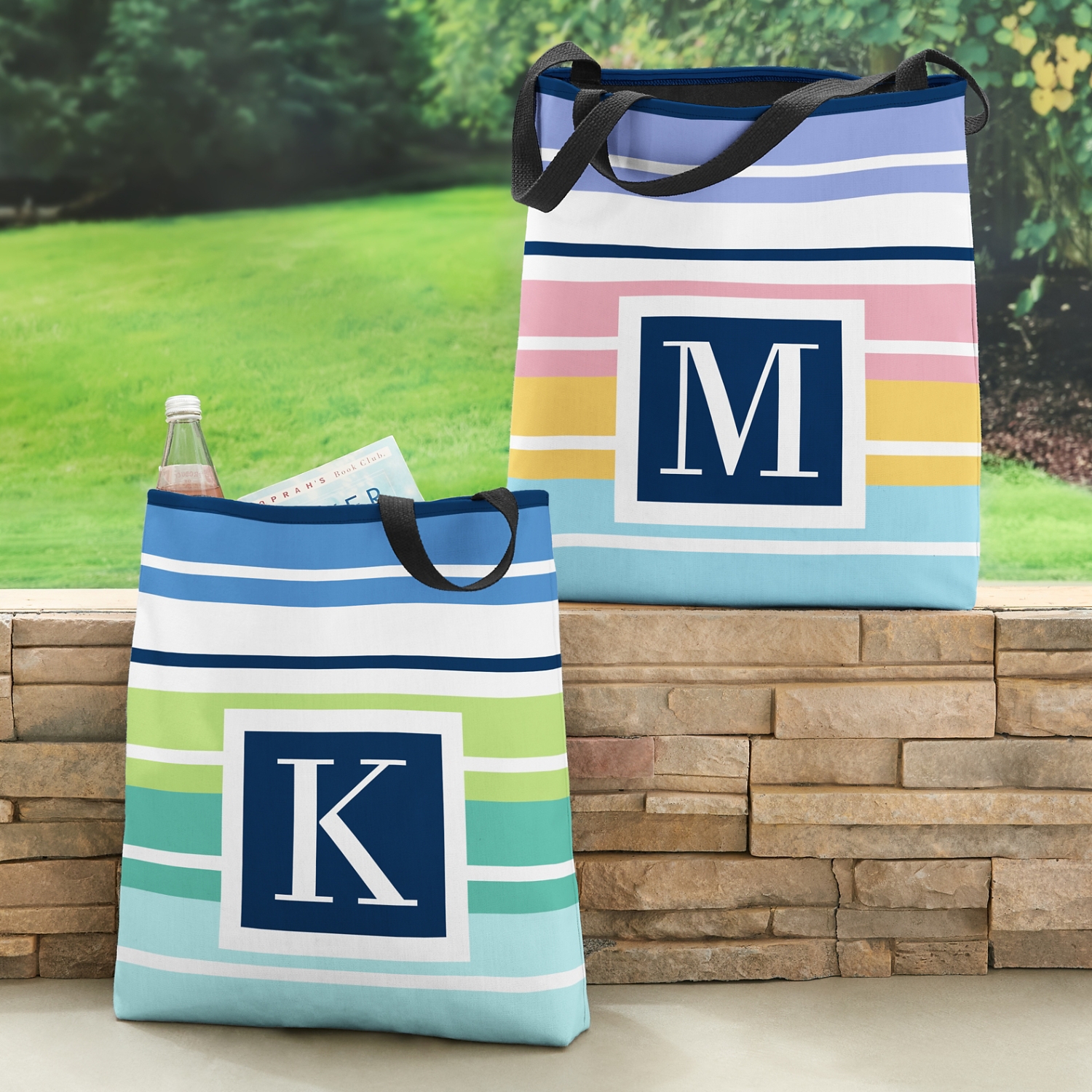 Initial Stripes Tote Bag