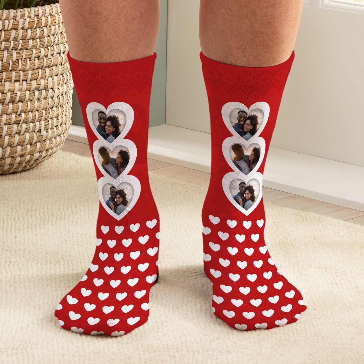 Hearts Photo Socks