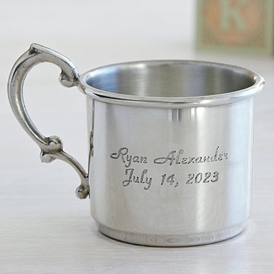 Pewter Heirloom Personalized Baby Cup