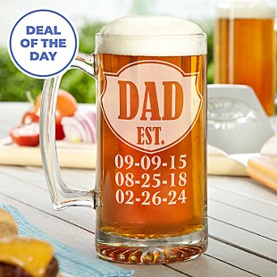 Dad Established Oversized Beer Mug