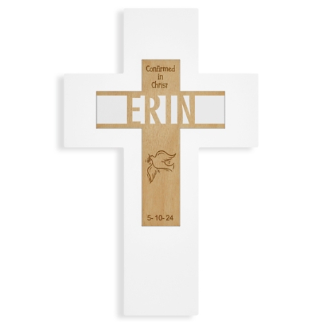 Sacrament Wooden Cross - White 