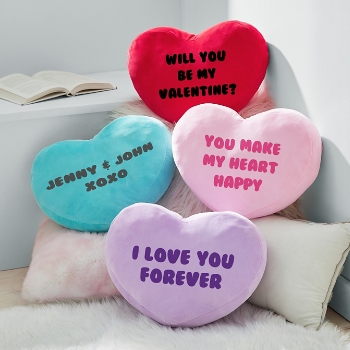 Soft Heart Personalized Message Pillow