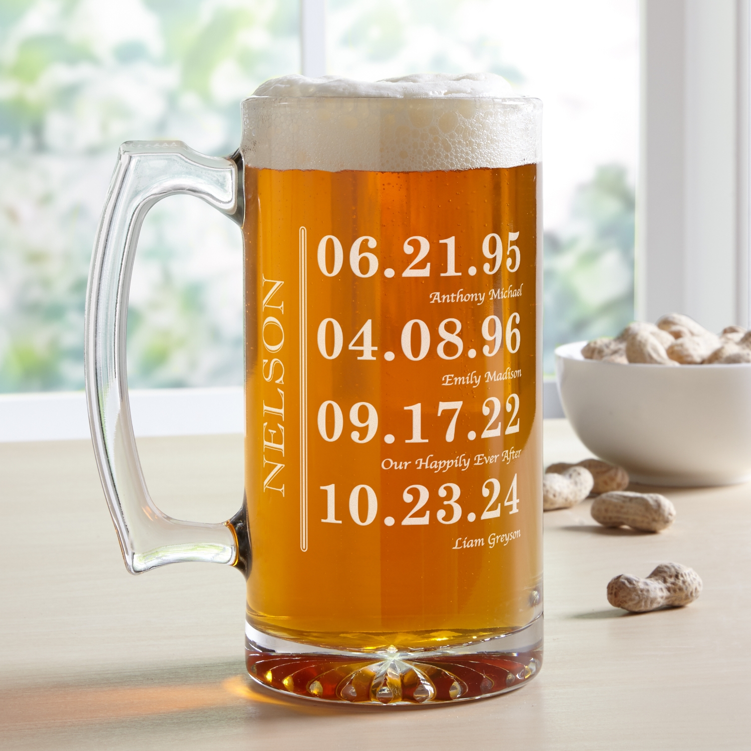 Unique Family Heritage Personalized Oversized Beer Mug