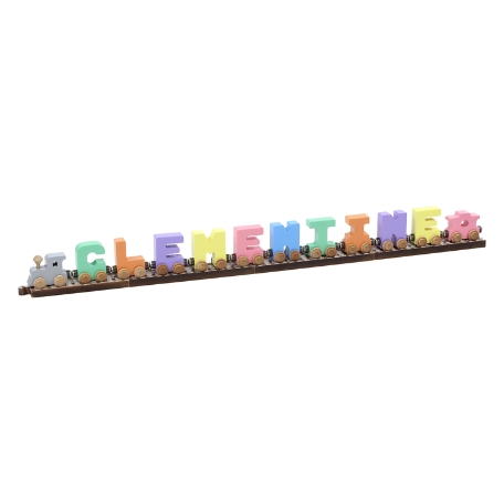 Pastel Wooden Name Train - 10 Letters With Track