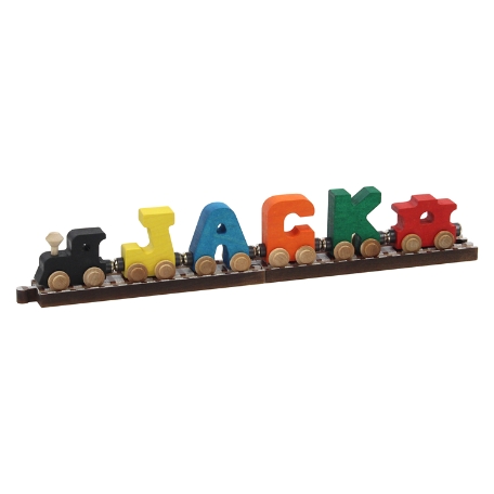 Primary Wooden Name Train - 4 Letters With Track