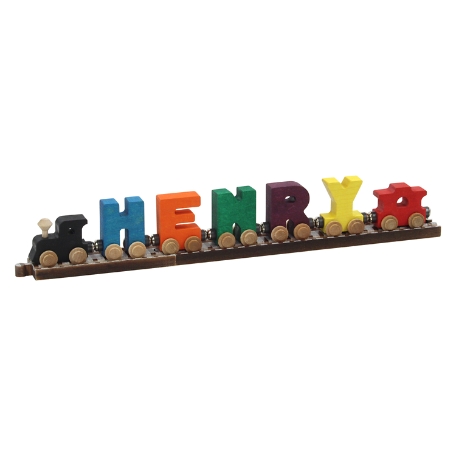 Primary Wooden Name Train - 5 Letters With Track
