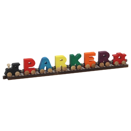 Primary Wooden Name Train - 6 Letters With Track