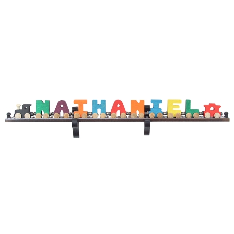 Primary Wooden Name Train - 9 Letters With Track