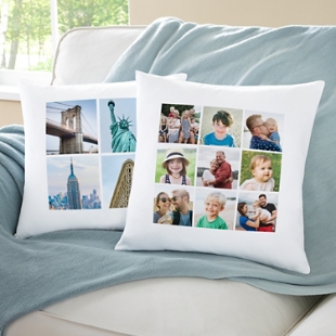 Picture-Perfect Photo Tile Throw Pillow