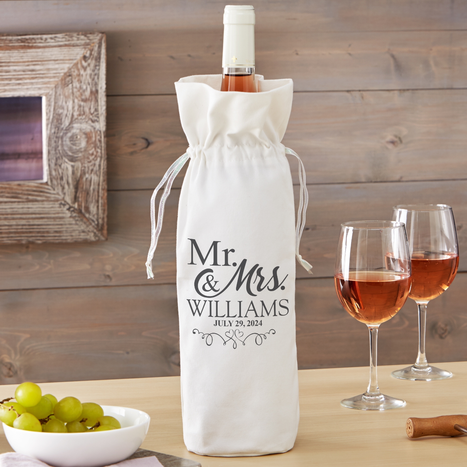 Newlywed Personalized Wine Bag at Gifts